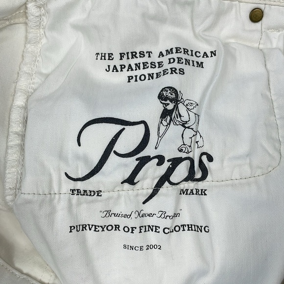 NWT Prps Windsor Fit Tapered Skinny Jeans White Distressed Japanese Denim 42 - Picture 12 of 16